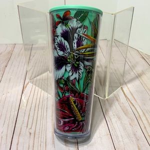 Starbucks Tropical Floral Teal 24oz Tumbler